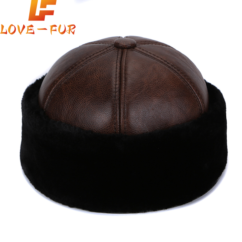 Men Accessories Brands - Новая модель 2026: Ретро-шапка-бомбер из натуральной