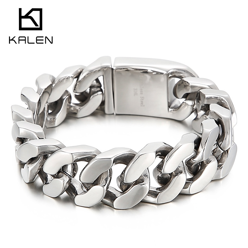 Men Accessories Ring And Bracelet - Браслет-цепочка KALEN мужской из нержавеющей стали,