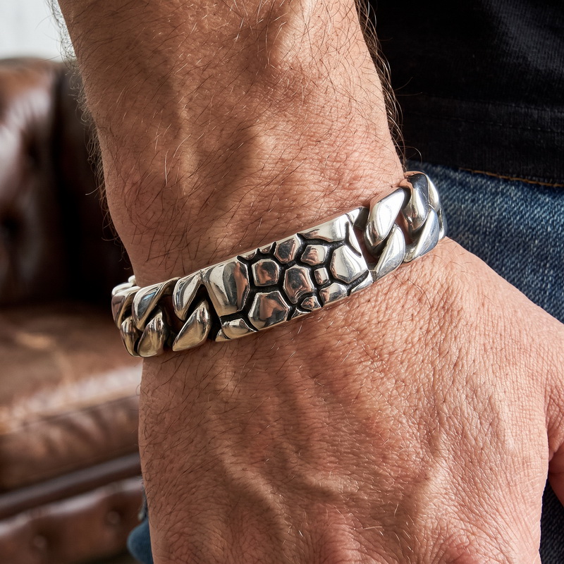 Men Accessories Ring And Bracelet - Винтажный браслет KALEN из нержавеющей стали