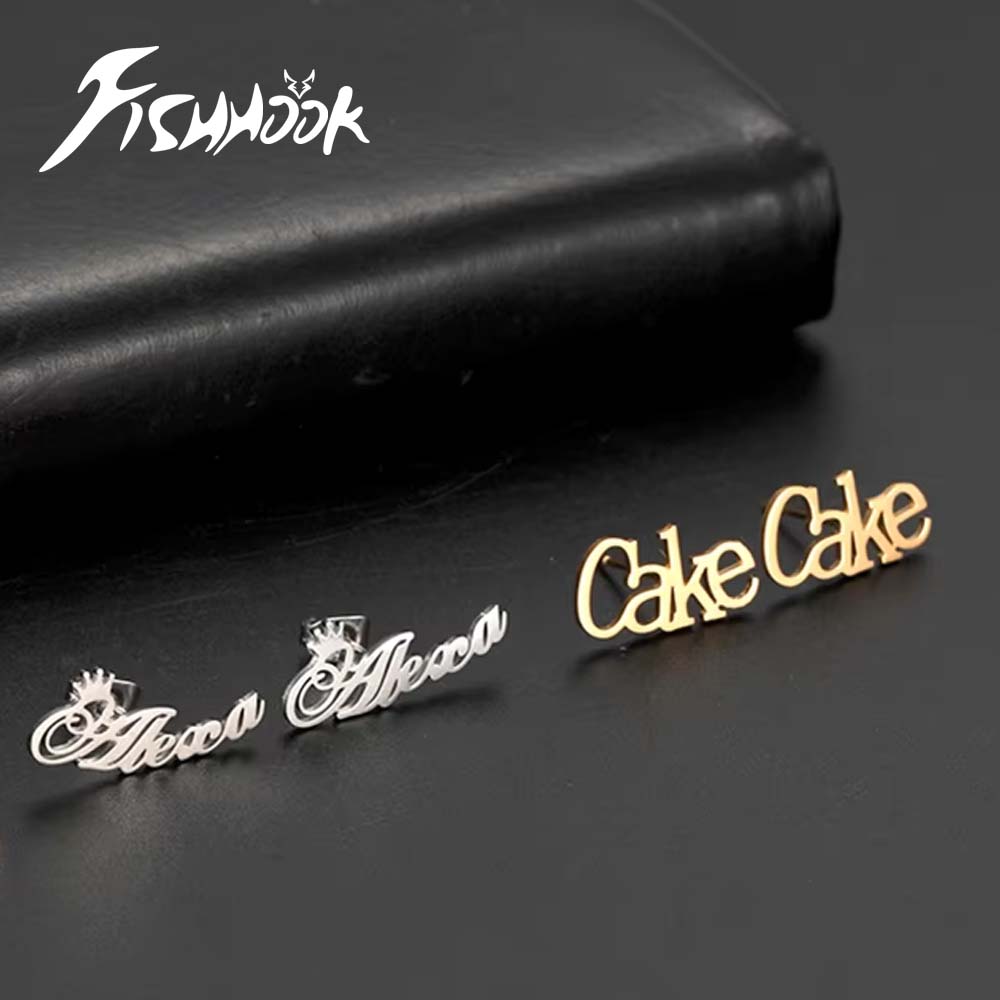 Men Accessories Earrings - Серьги-гвоздики с маленьким логотипом и индивидуальной
